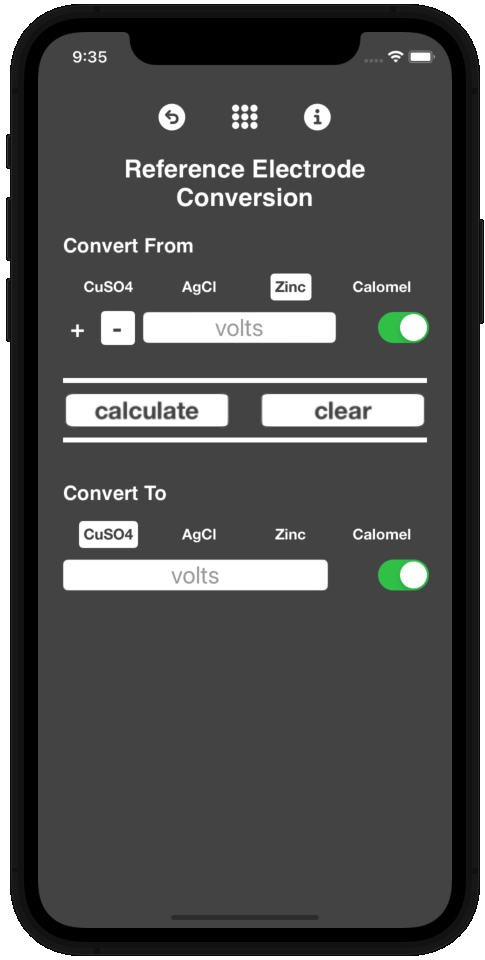 Reference Electrode Conversion